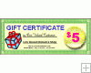 Gift Certificate $ 5.00 Gift Certificate $ 5.00